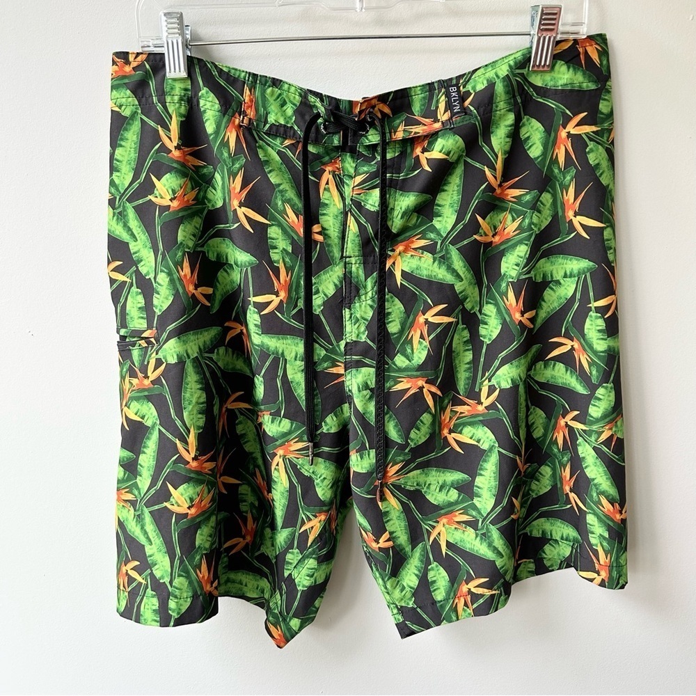 Brooklyn Cloth bird of paradise men’s drawstring board shorts